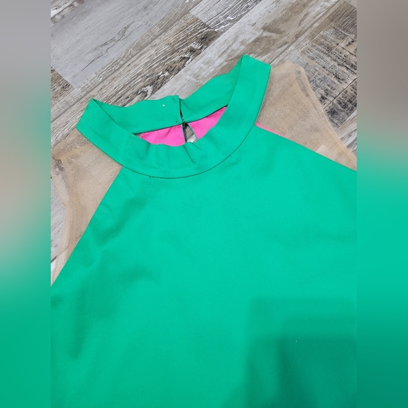 Manolo Sleeveless Green Mini Dress Size Large - Picture 9 of 11